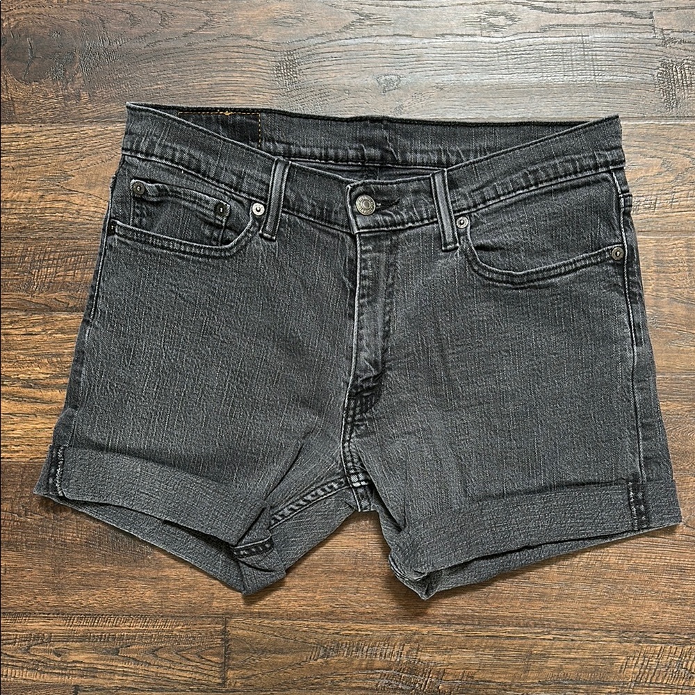Levi's 514 cutoffs Charcoal Denim Shorts size 33 cutoff’s rolled up 514 style